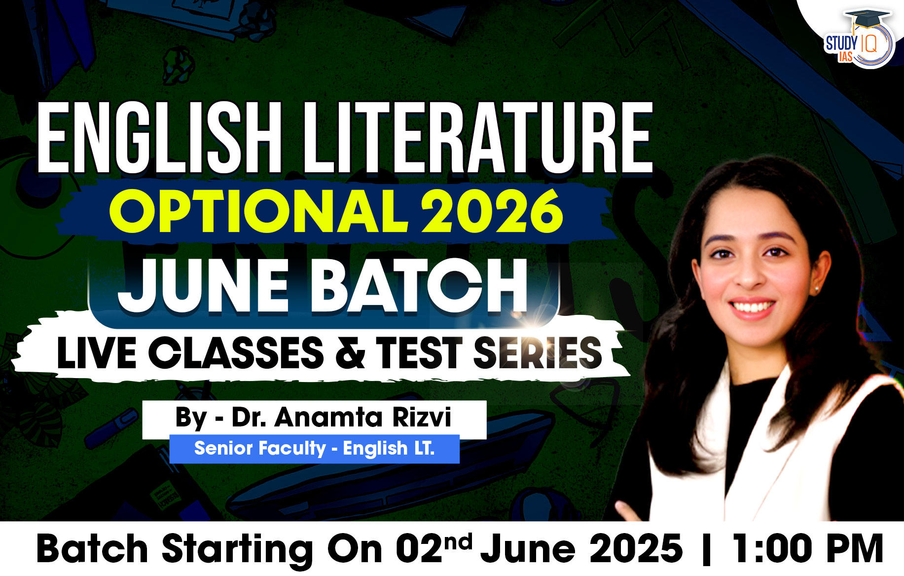 UPSC IAS (Mains) English Literature Optional Live 2026 (Comprehensive) June Batch