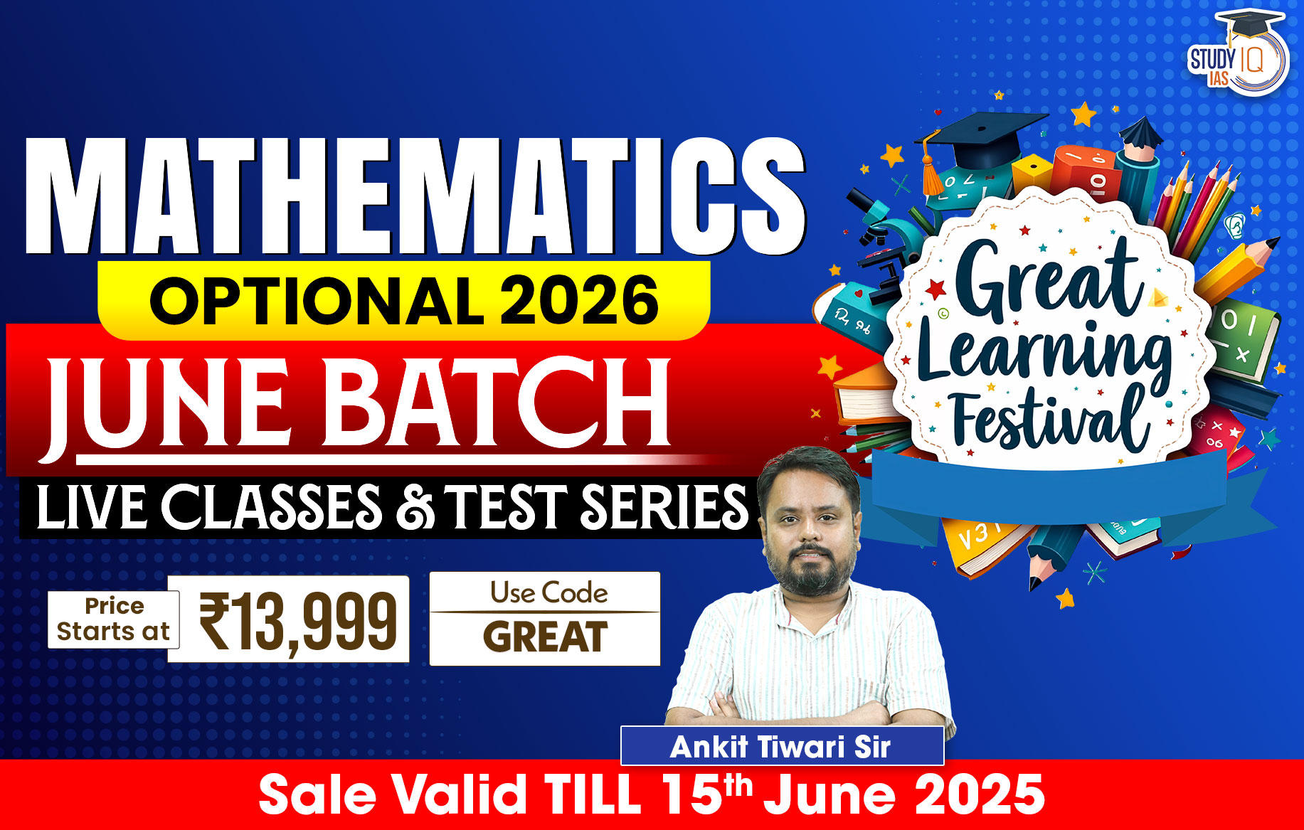 UPSC IAS (Mains) Mathematics Optional Live 2026 (Comprehensive) June Batch