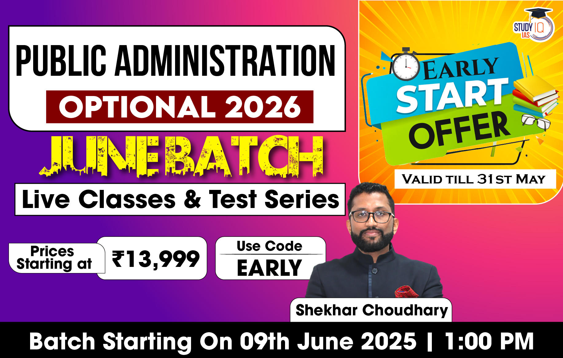 UPSC IAS (Mains) Public Administration Optional Live 2026 (Comprehensive) June Batch By Shekhar Choudhary