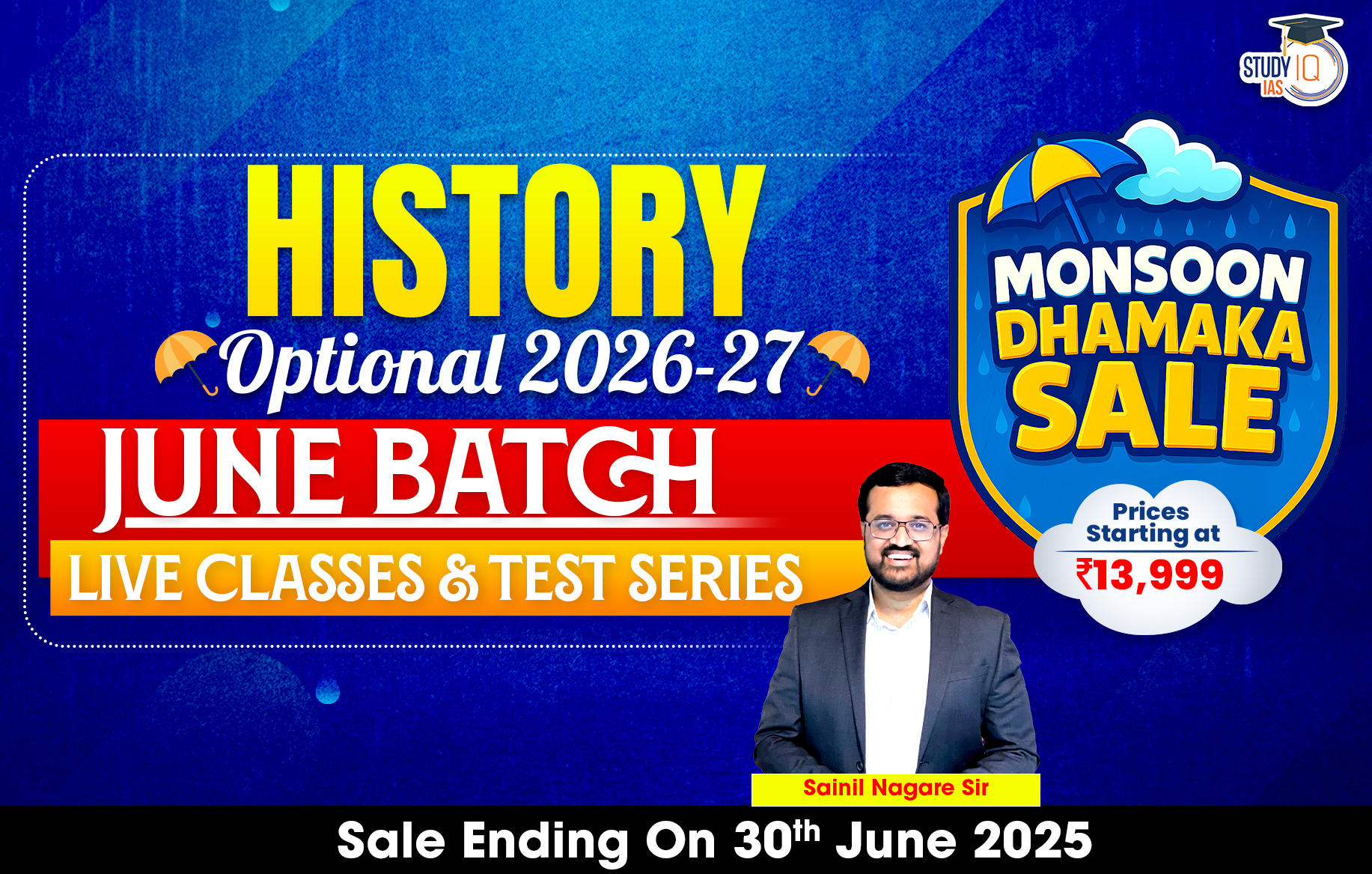 UPSC IAS (Mains) History Optional Live 2026 (Comprehensive) June Batch By Sainil Nagare
