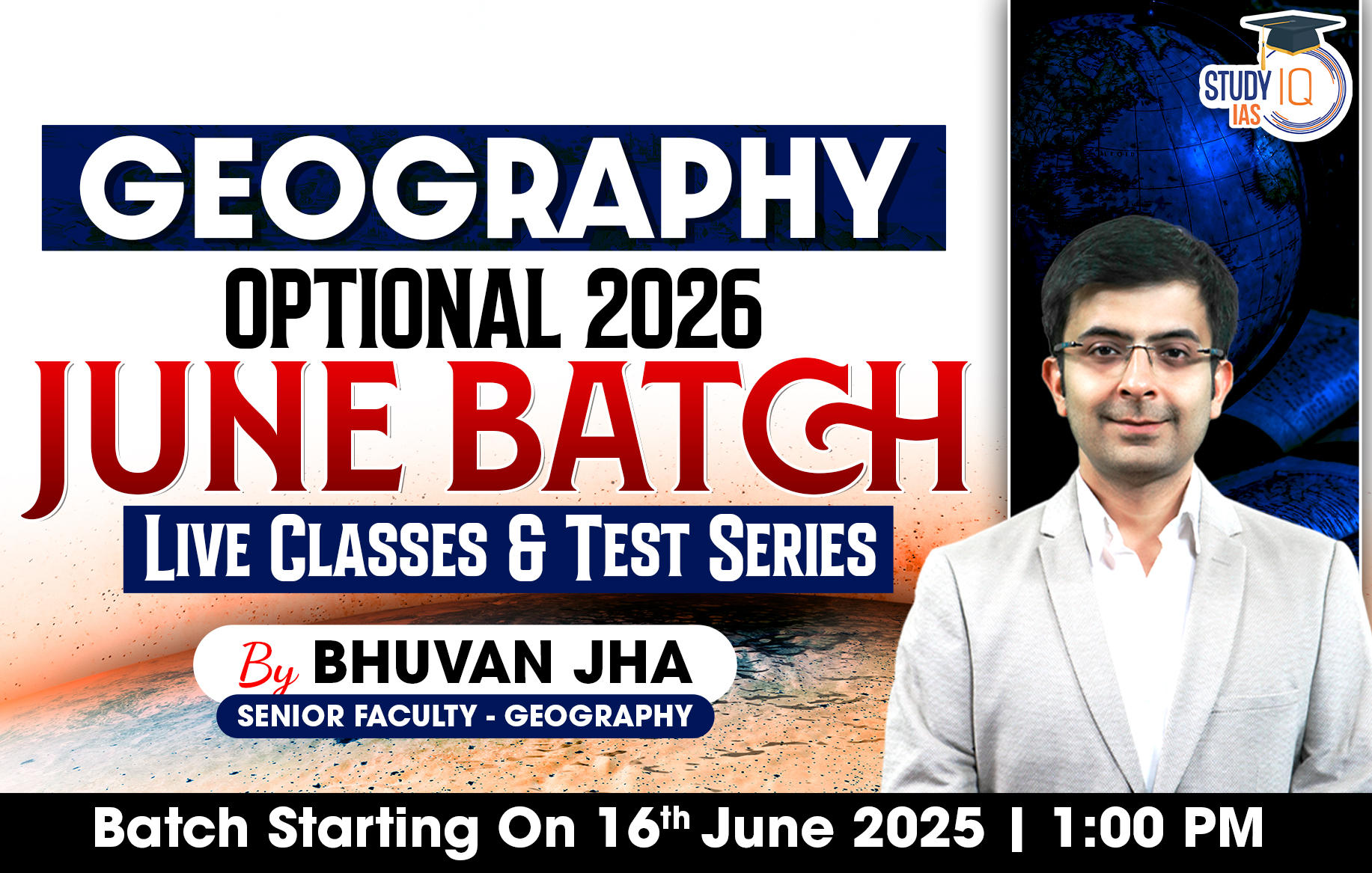 UPSC IAS (Mains) Geography Optional Live 2026 (Comprehensive) June Batch By Bhuvan Jha