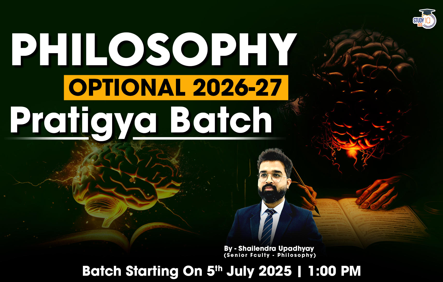 UPSC IAS (Mains) Philosophy Optional Live 2026-27 (Comprehensive) Pratigya Batch By Sailendra Upadhyay