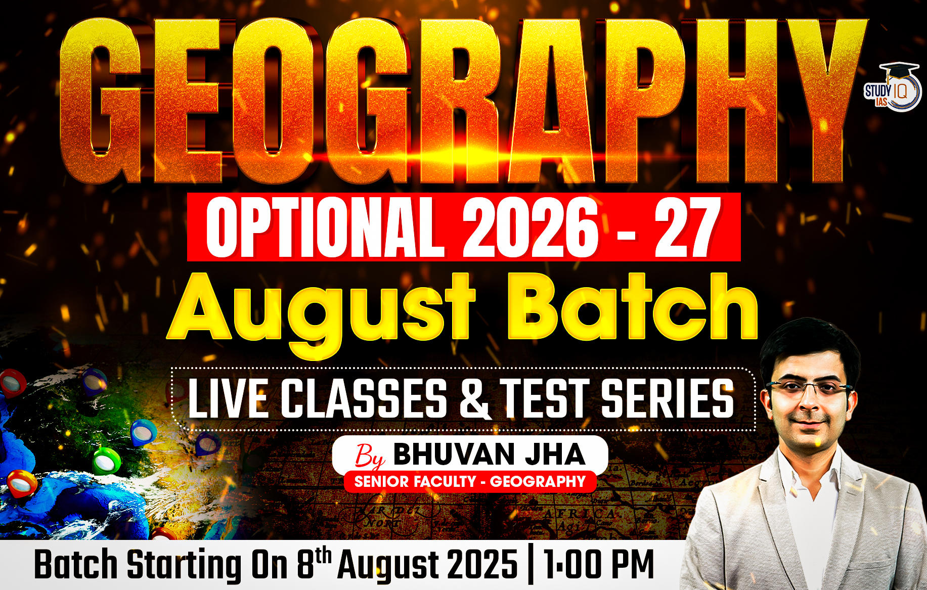 UPSC IAS (Mains) Geography Optional Live 2026-27 (Comprehensive) August Batch By Bhuvan Jha