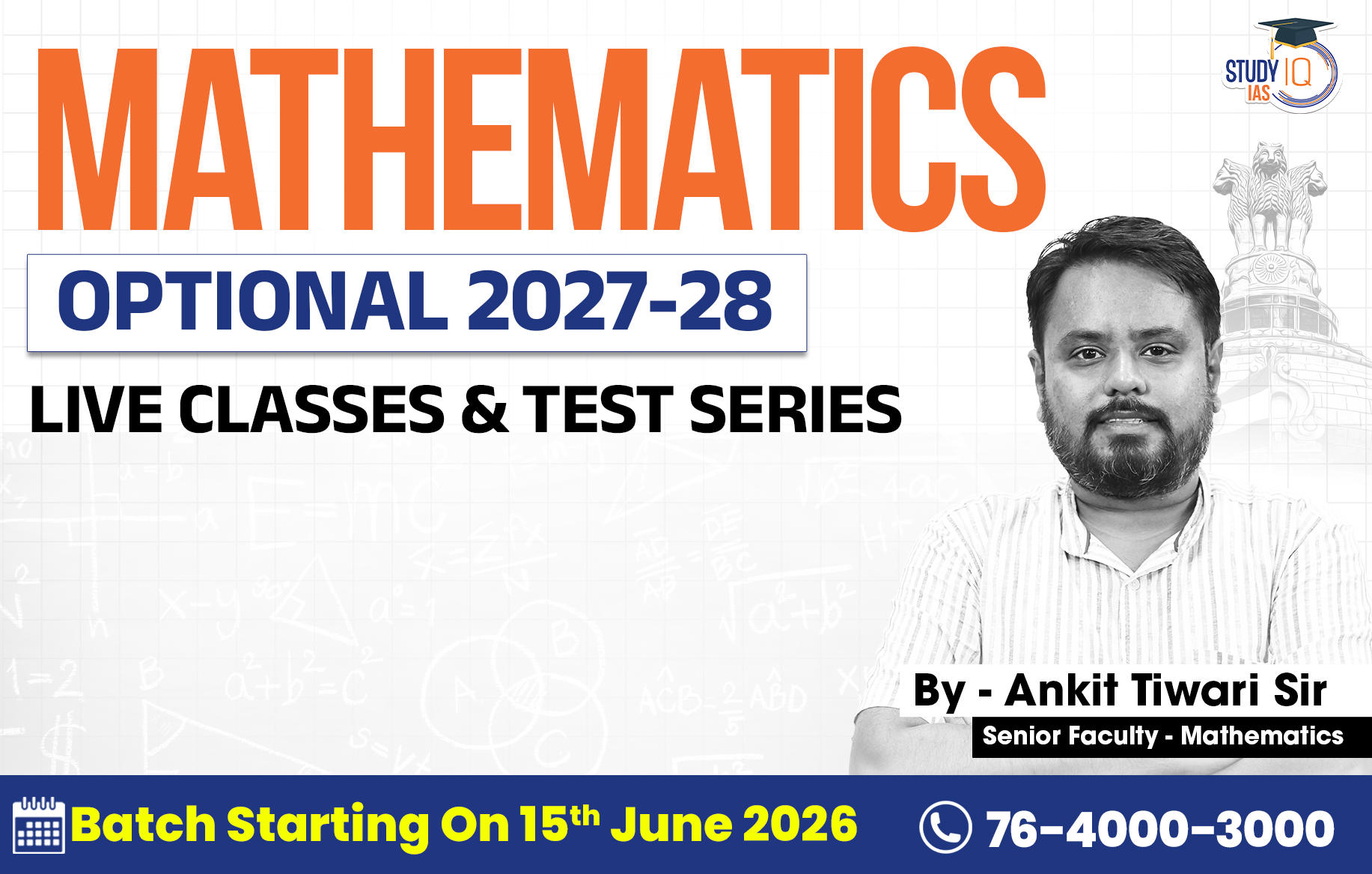 UPSC IAS (Mains) Mathematics Optional Live 2027-28 (Comprehensive) May ...